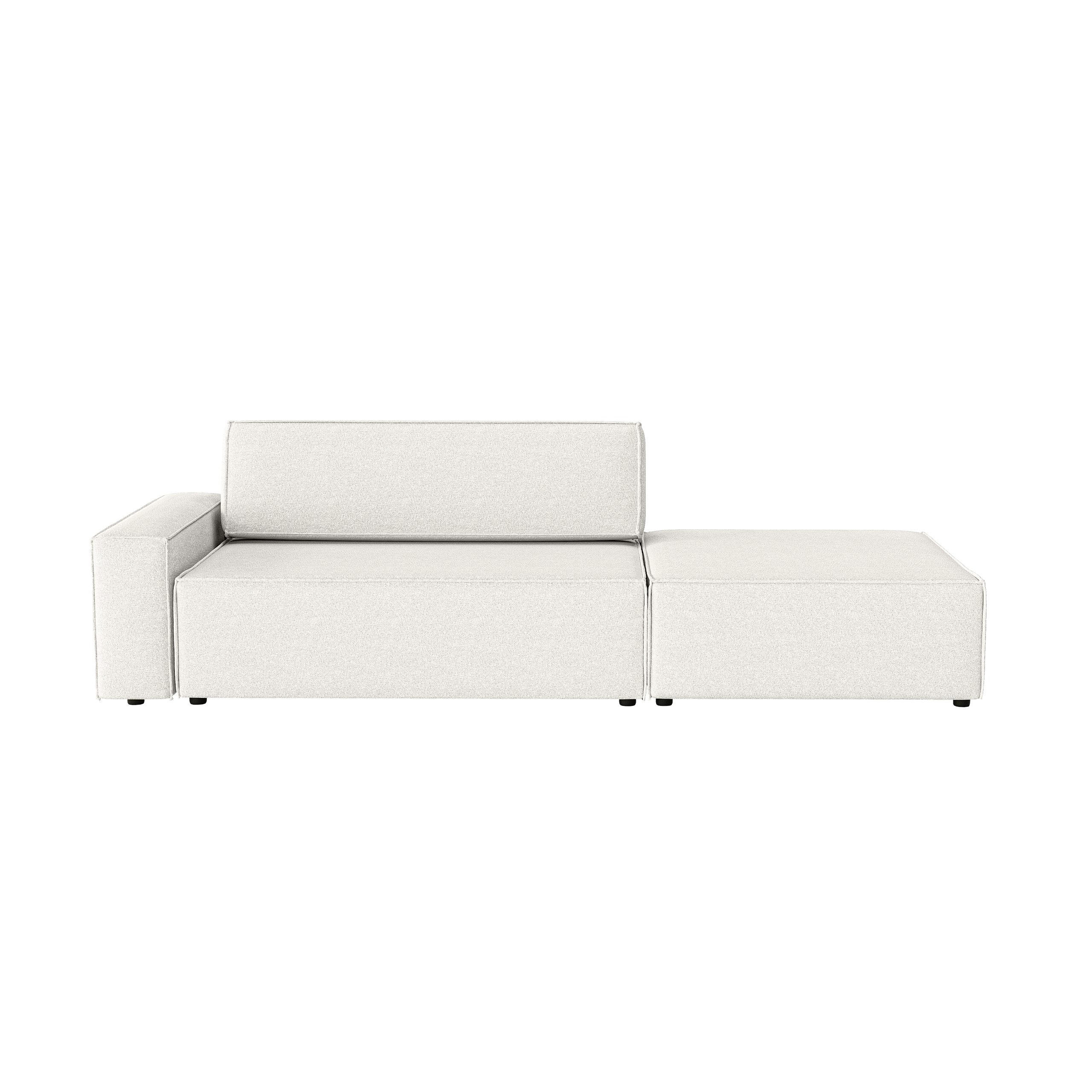 SCHLAFSOFA Lummo Si mit Schlaffunktion, Cremeweiß - Weiß, Textil (263/70/100cm) - Fedve