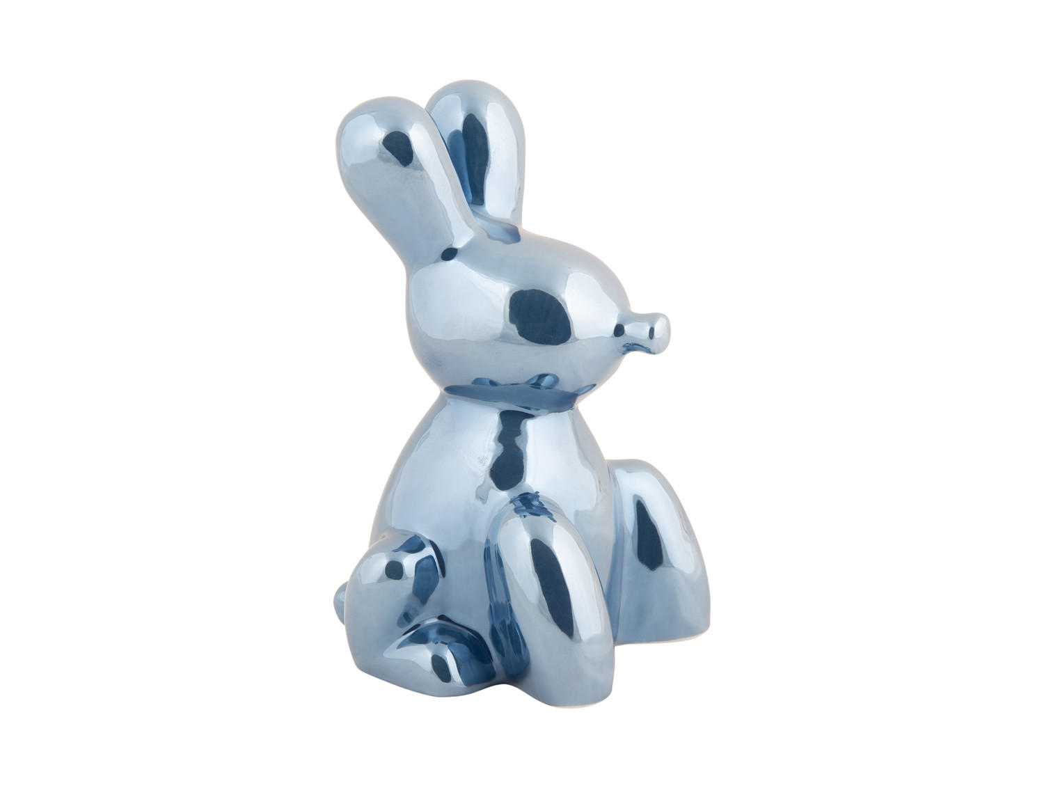 SKULPTUR Balloon Bunny 10/9/15 cm - Blau, Keramik (9/15/10cm) - Present Time