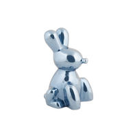 SKULPTUR Balloon Bunny 10/9/15 cm - Blau, Keramik (9/15/10cm) - Present Time