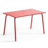 GARTENTISCH , Rot - Rot, Metall (120/70/72cm) - Oviala