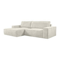 ECKSOFA mit Schlaffunktion - Ecke Links - Cord - Beige - AMELIA - Beige, Textil (167/267cm) - Vente-Unique