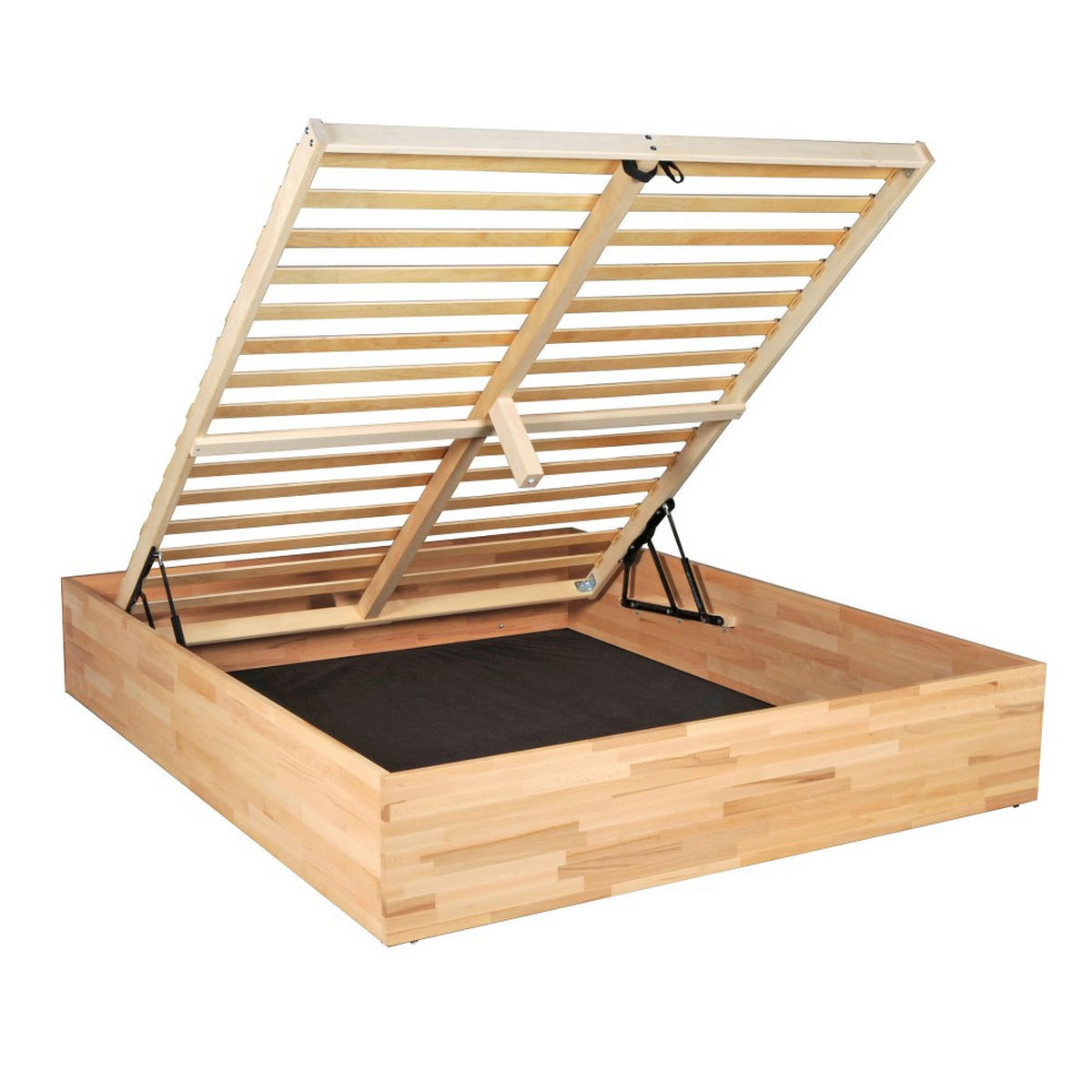 MASSIVHOLZBETT mit Bettkasten/120x200cm BEN- Buche geölt - Buchefarben, Holzwerkstoff (120/200cm) - Weber Industries