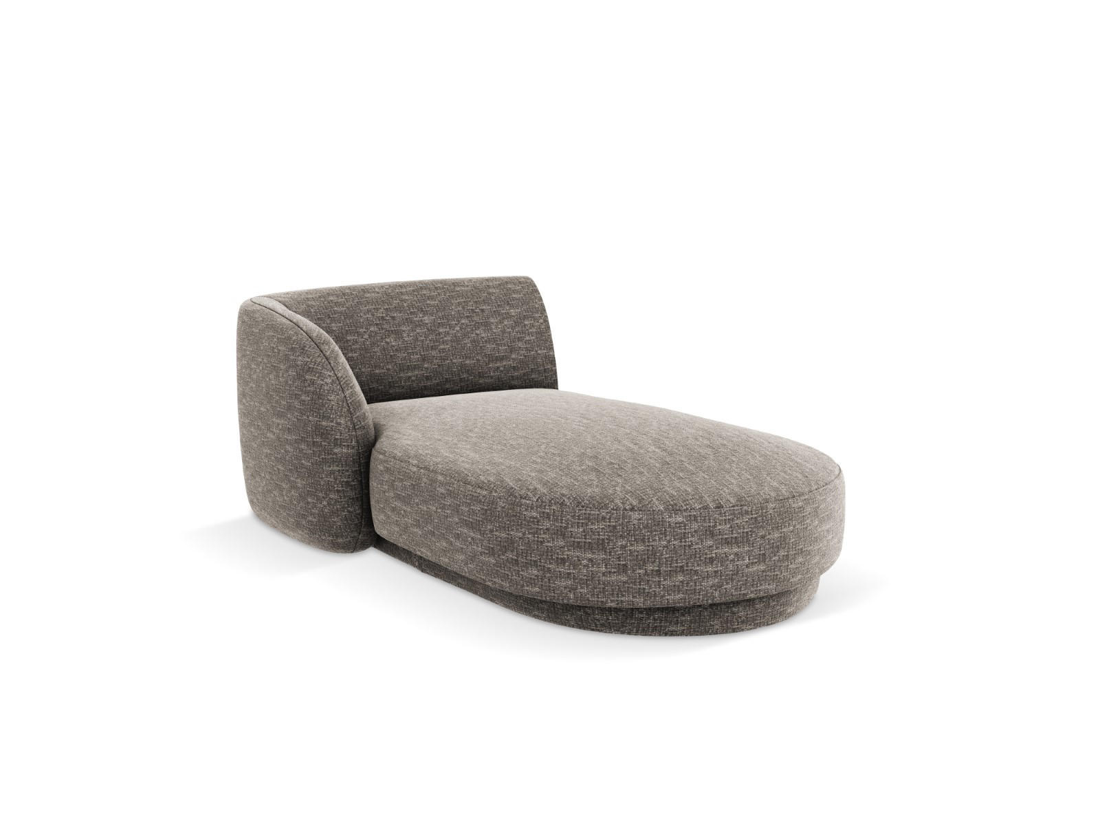 CHAISELONGUE links Miley aus Chenille-Stoff grau - Grau, Textil (90/70/156cm) - Micadoni