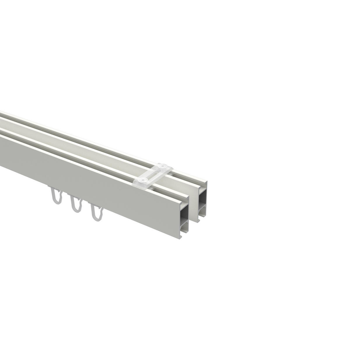 INNENLAUF-GARDINENSTANGEN-SET Smartline Paxo 180 cm, 2-läufig, 14x35 mm Weiß - Weiß, Metall (180cm) - INTERDECO