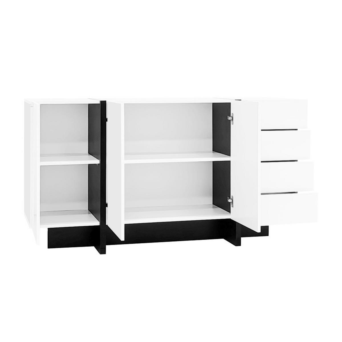 SIDEBOARD in Weiß mit 4 Schubladen - Weiß, Holz (40/80.5/150cm) - KOMHTOM