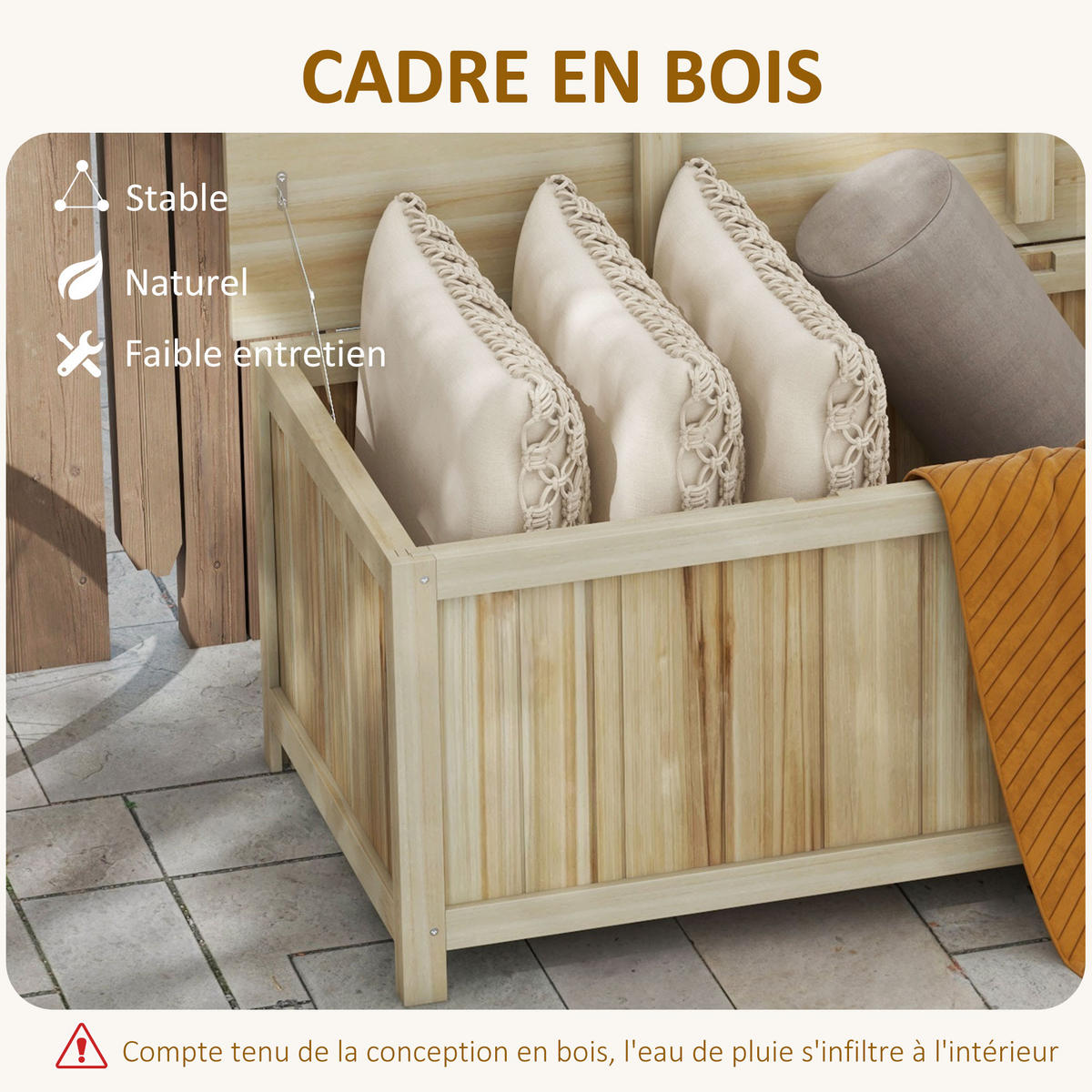 KISSENBOX DE-18674 172 L, Holz Natur - Naturfarben, Holzwerkstoff (55/45/120cm) - ComfortXL