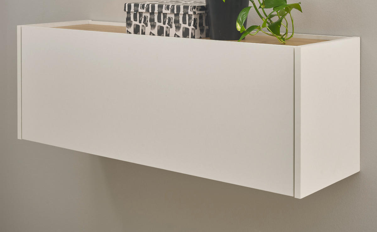 HÄNGEELEMENT weiß matt, Eiche Wotan 100 cm, Hängeschrank für Homeoffice und Büro - Eiche Wotan/Weiß, Holzwerkstoff (100/35/30cm) - Furn.Design