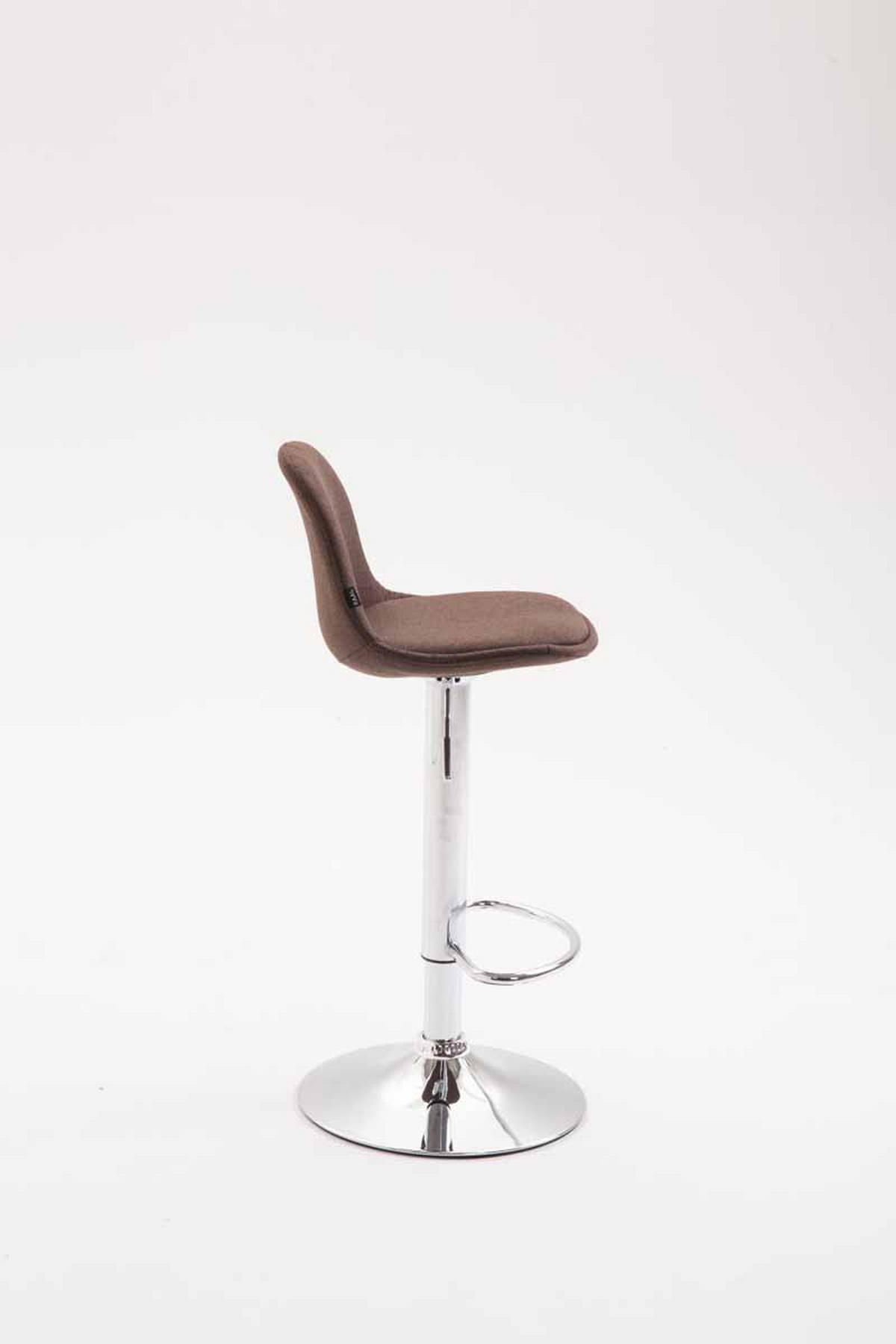 BARHOCKER Stoff braun - Chromfarben/Braun, Textil/Metall (39/82/43cm) - CLP
