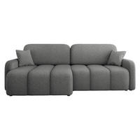 ECKSOFA Carlos Boucle - Schwarz/Grau, Holz/Kunststoff (236/160cm) - MIRJAN24