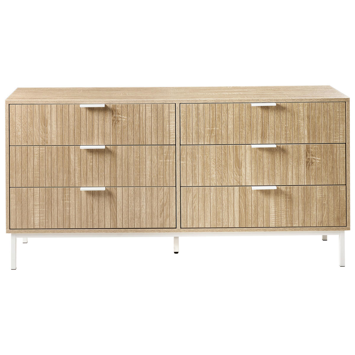 KOMODA s 6 zásuvkami Světle hnědá Royalla - světle hnědá, kompozitní dřevo (140/68/40cm) - Beliani