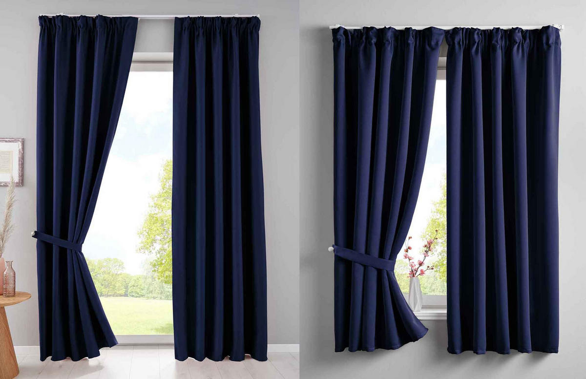 VORHANG »NewYork« HxB 225x140 cm Blau - Blau, Textil (140/225cm) - Gardinenbox