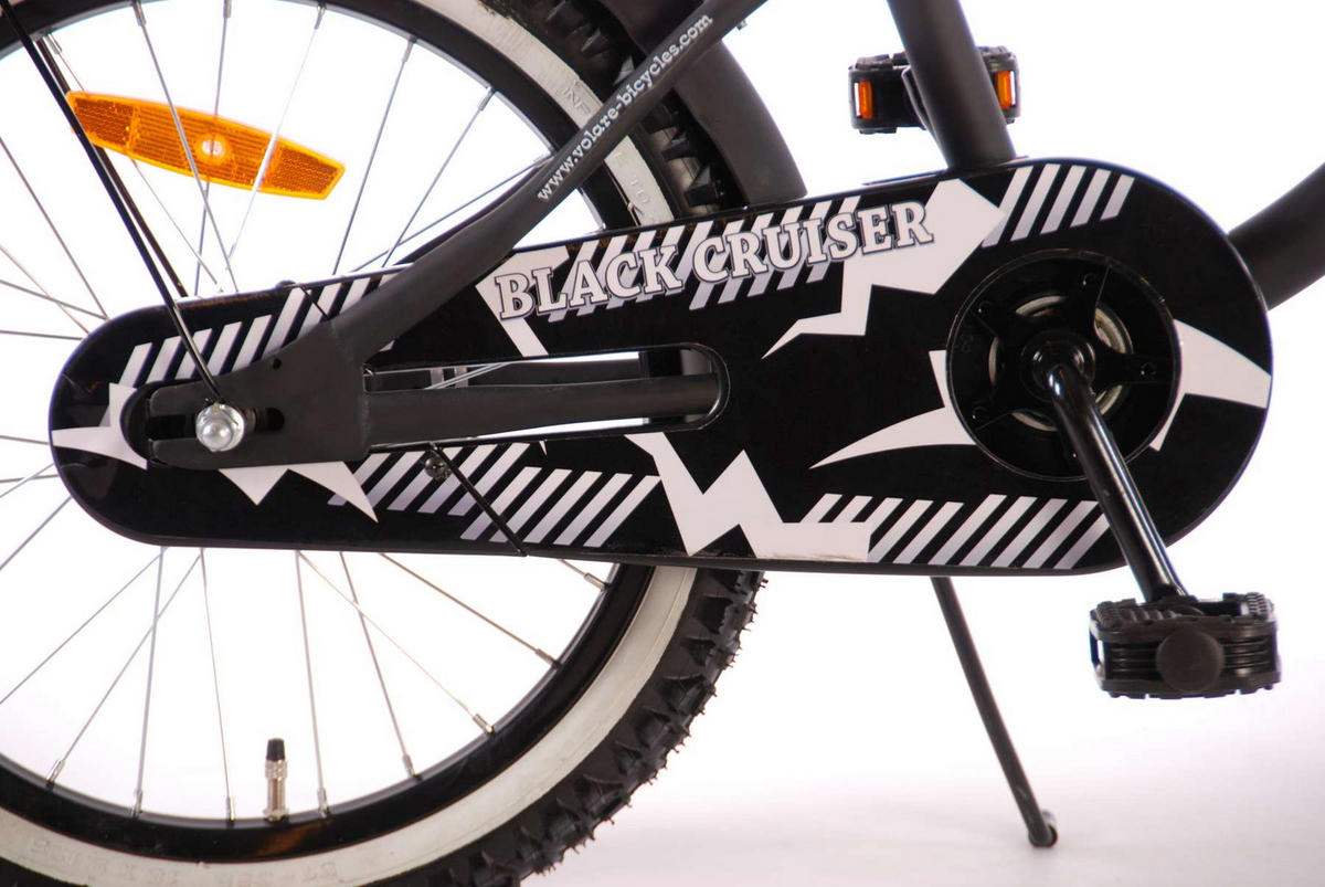 KINDERFAHRRAD Black Cruiser - Jungen - 18 Zoll - Rücktritt + Handbremse - Schwarz - Schwarz, Metall (65cm) - TPFSports