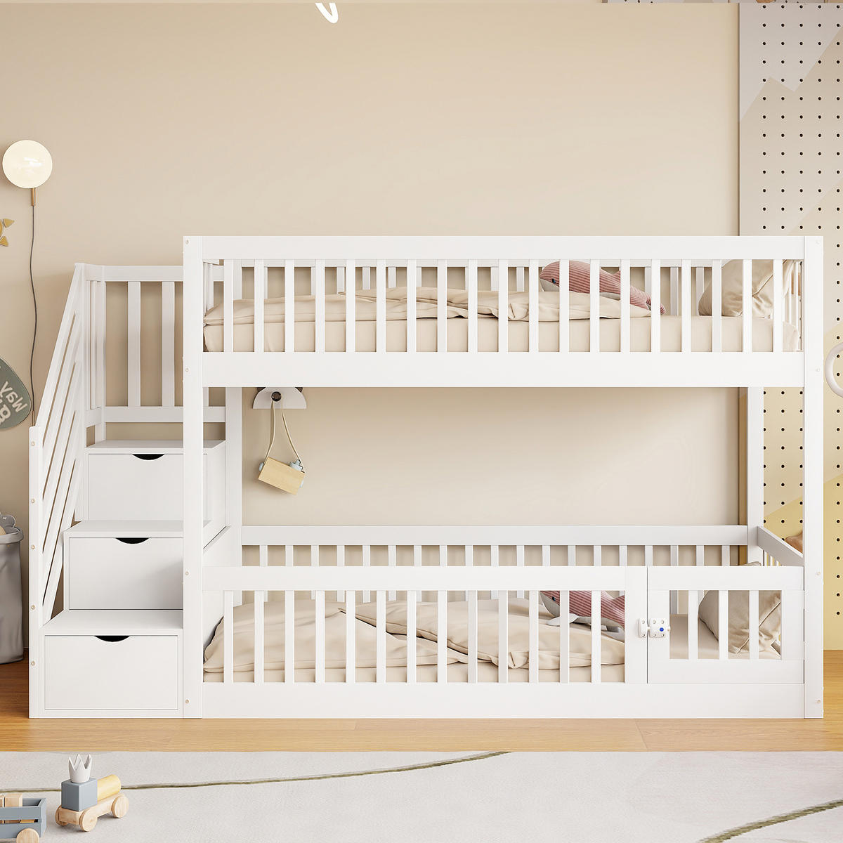 ETAGENBETT Kinder Weiß 90x200 cm 2-tlg. - Weiß, Holz (90/200cm) - ComfortXL