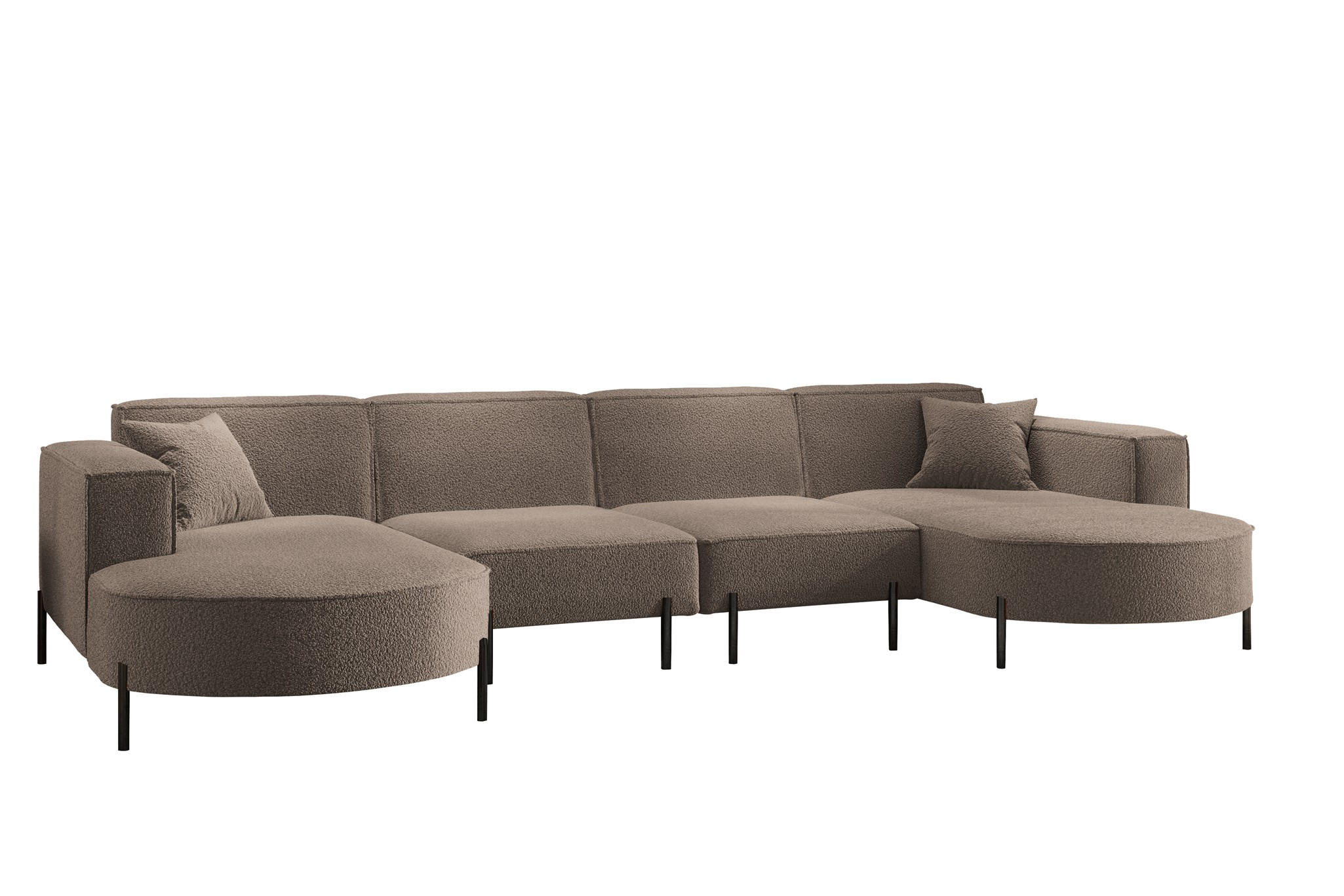 WOHNLANDSCHAFT Valencia Xl - Braun, Holzwerkstoff/Textil (384/80/165cm) - Fun Möbel