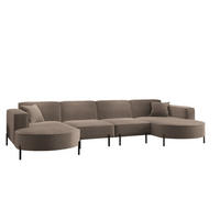 WOHNLANDSCHAFT Valencia Xl - Braun, Holzwerkstoff/Textil (384/80/165cm) - Fun Möbel