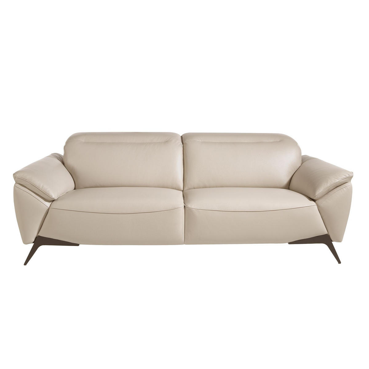 SOFA 3-Sitzer-Sofa aus Leder in Taupe 223/107/102 cm - Dunkelgrau/Schwarz, Leder (223/102/107cm) - ANGEL CERDA