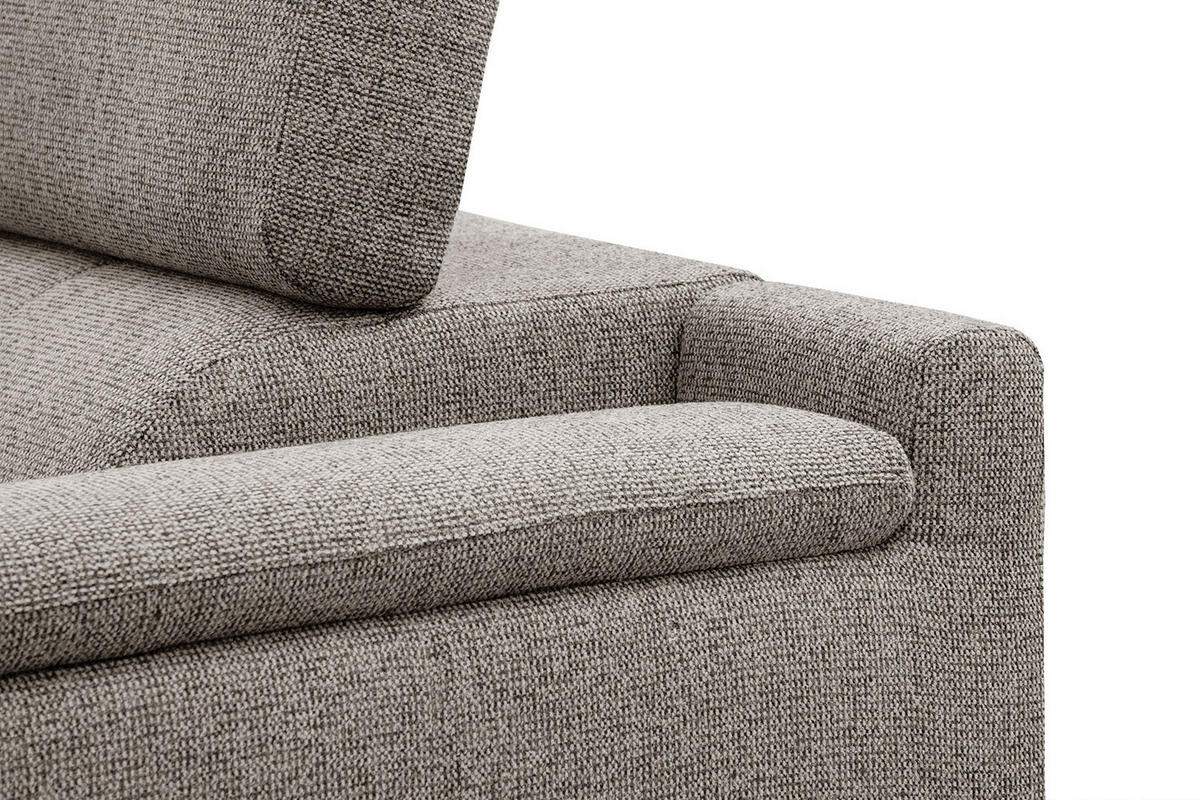 ECKSOFA FIERO 5-Sitzer, taupe - Taupe/Schwarz, Holzwerkstoff/Textil (158/269cm) - Courtois Laville