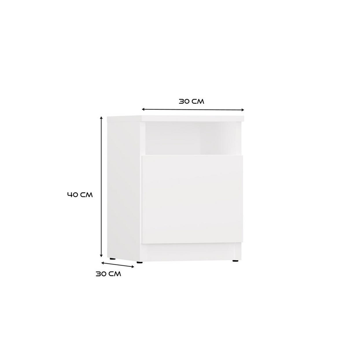 NACHTTISCH Weiß 30/40/30 - Weiß, Holzwerkstoff (30/40/30cm) - RAUMHIRSCH FURNITURE
