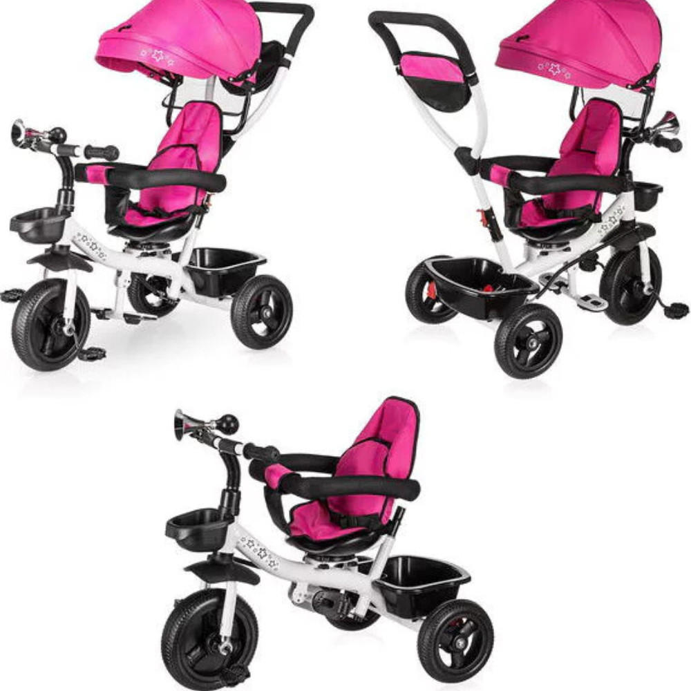 DREIRAD 3-in-1 - Rosa, Kunststoff/Metall (100/78/94cm)