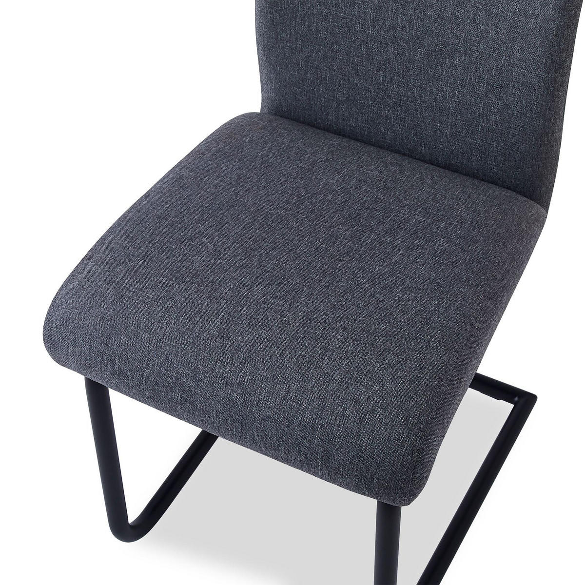ESSZIMMERSTUHL ALADINO 4er-Set grau/schwarz - Schwarz/Grau, Textil (43/94/56cm) - IDIMEX