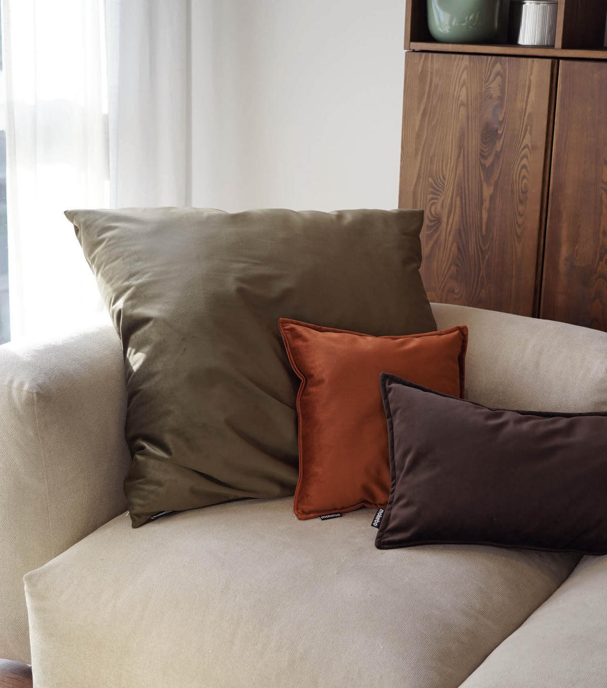 SOFAKISSEN Hug - Orange, Textil (90/10cm) - Mokebo