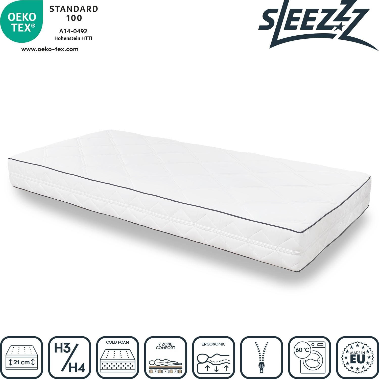 KOMFORTSCHAUMMATRATZE Superior 100x200 cm - Weiß, Textil (100/200cm) - Sleezzz