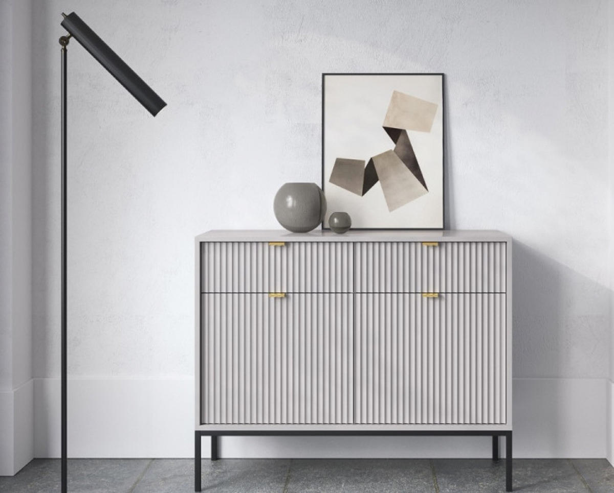 SIDEBOARD Grau KSZ104 Schwarz Stahl - Grau, Holzwerkstoff (104/83/39cm) - Sepro Meble