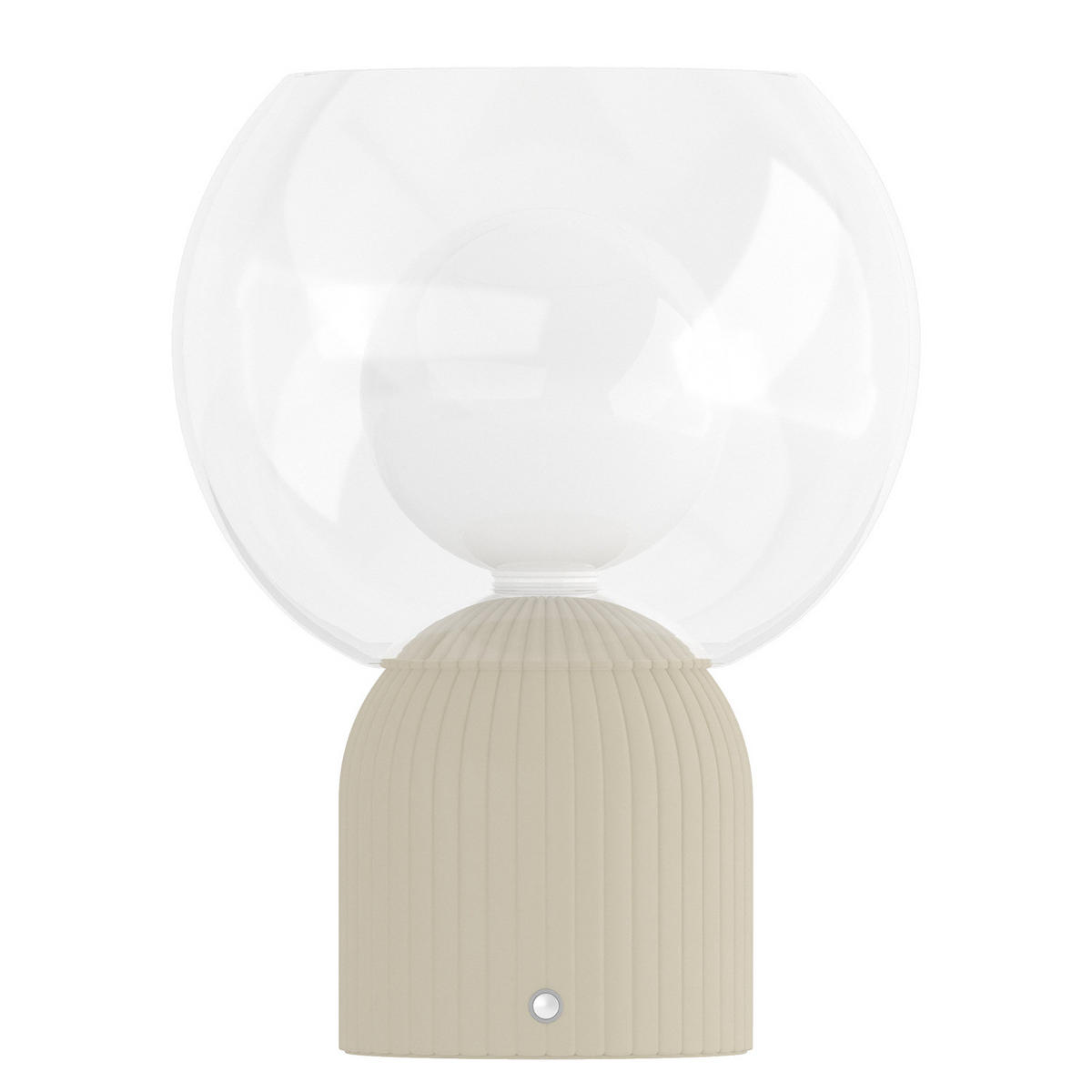 AKKU-TISCHLEUCHTE - Glas / Eisen - Beige, Glas/Metall (20/20/26cm) - home24