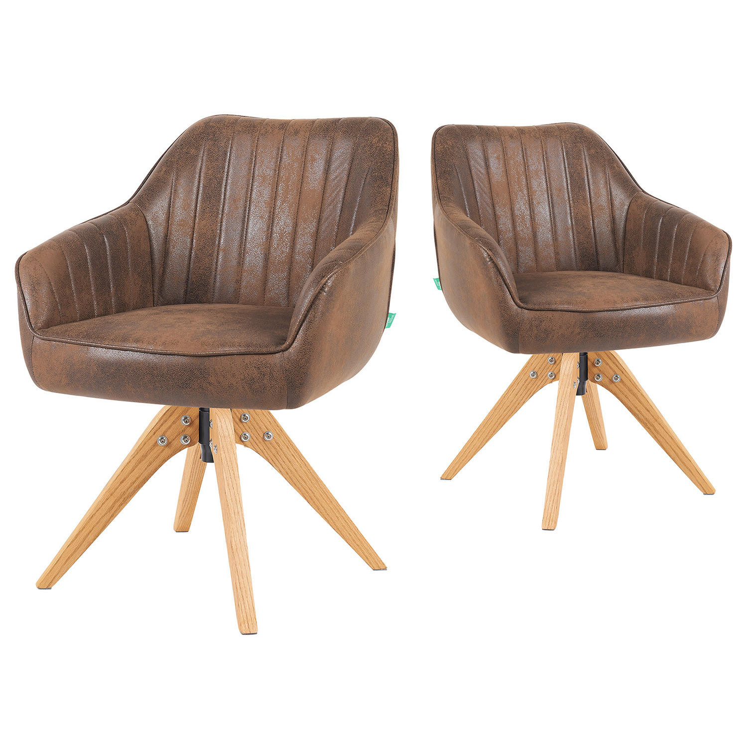ARMLEHNSTUHL Mika-Finn - Honigeiche/Braun, Eichenholz/Holz (60/82/61cm) - DUBI Möbel