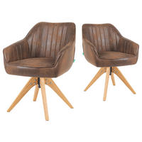 ARMLEHNSTUHL Mika-Finn 2er-Set - Honigeiche/Braun, Eichenholz/Holz (60/82/61cm) - DUBI Möbel