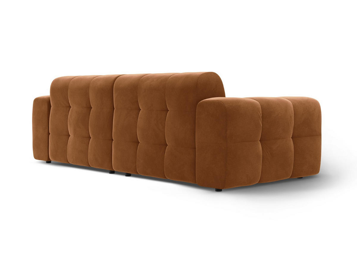 SOFA Kendal aus Samt kamel 4 Sitzplätze - Hellbraun, Textil (255/79/103cm) - Micadoni
