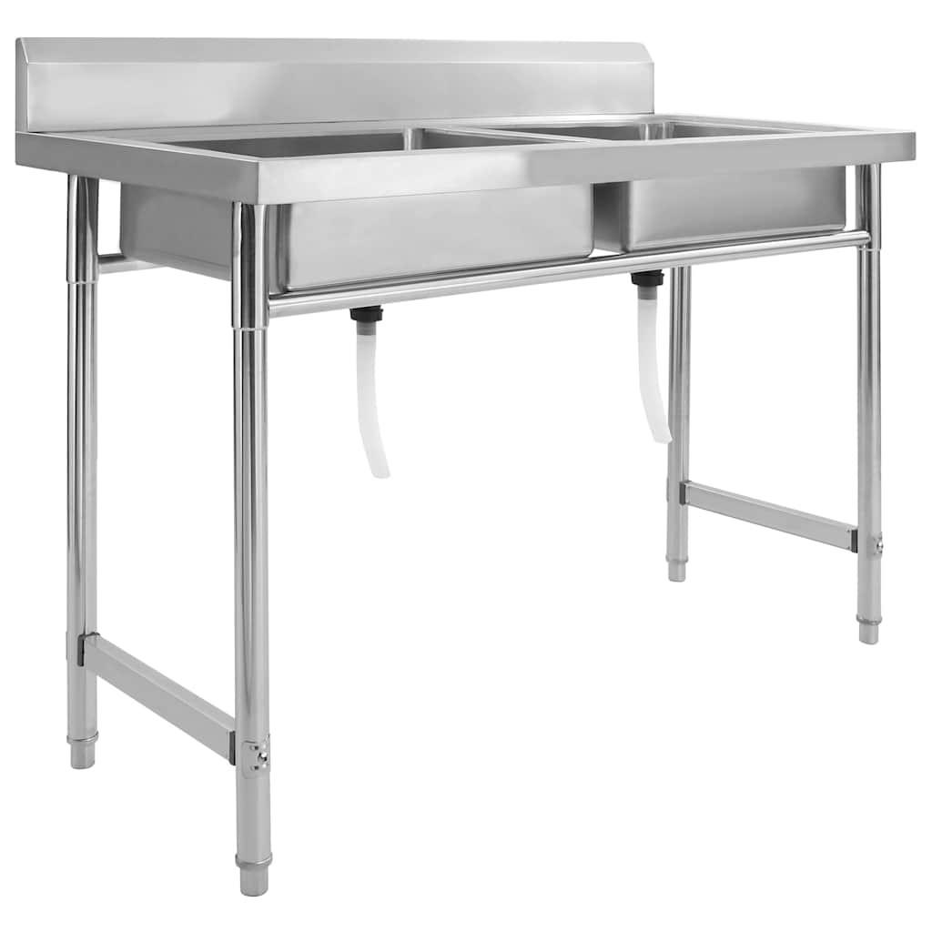 vidaXL Küchenspüle Silber 60x85x120 cm