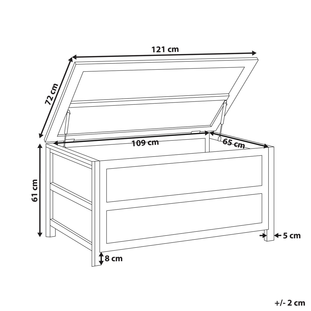 AUFBEWAHRUNGSBOX Grau Acate - Hellbraun/Grau, Stein (121/61/72cm) - Beliani