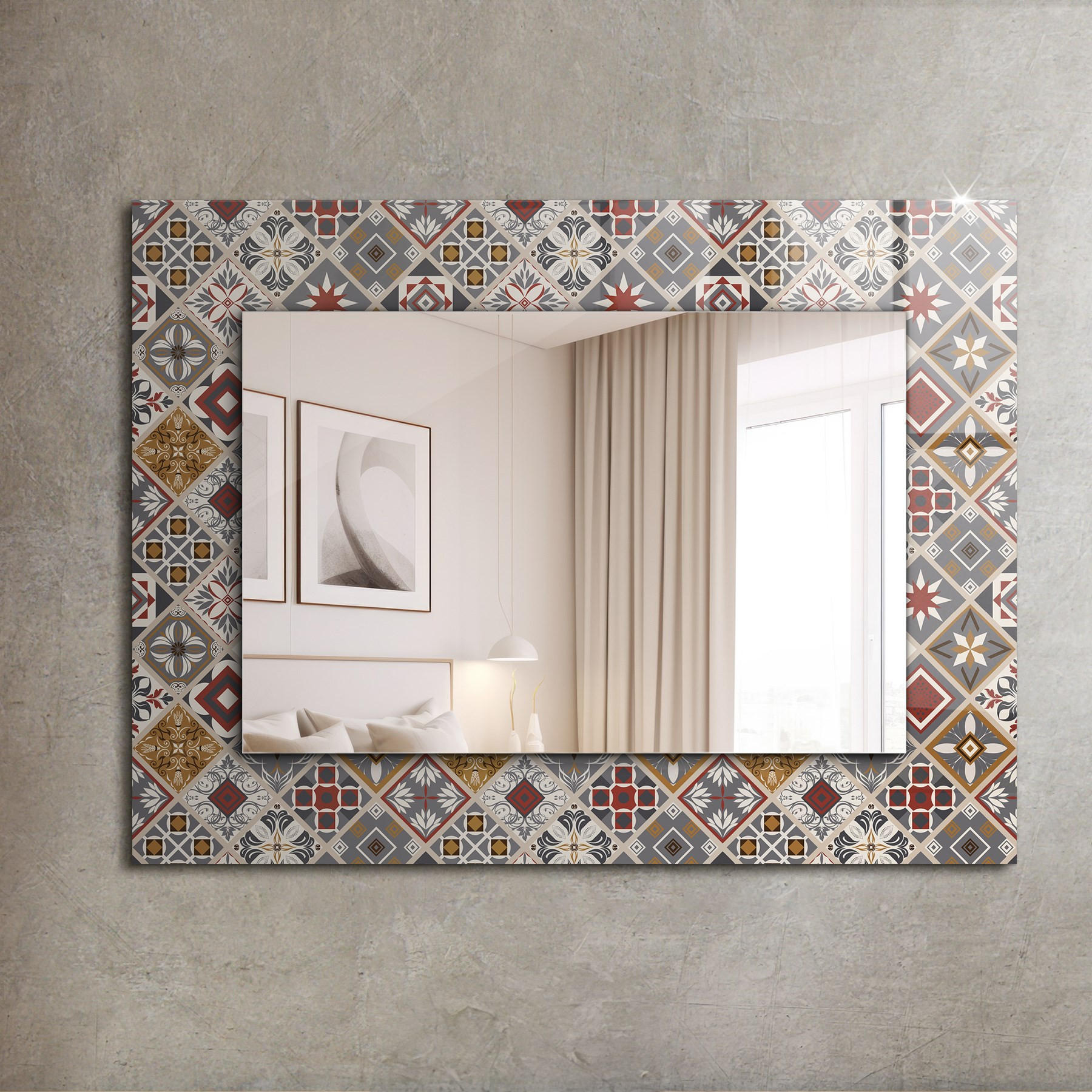 SPIEGEL 80 x 60 cm Rechteckig mit Aufdruck - Braun, Glas (80/60/0.4cm) - TULUP