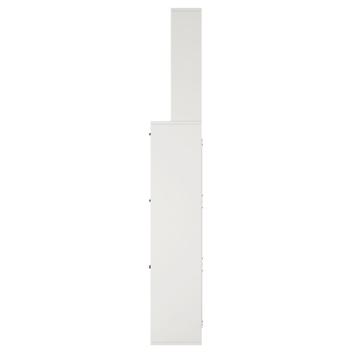 SCHUHSCHRANK 70/165/25 cm Weiß aus Spanplatte mit 8 Haken - Weiß, Holzwerkstoff (70/163/25cm) - OKMYHOME
