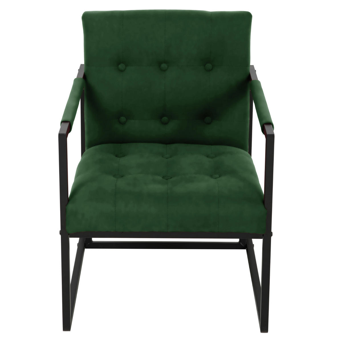 LOUNGESESSEL JONES Samtbezug Dunkelgrün - Schwarz/Grün, Textil/Metall (53/73/69cm) - SVITA