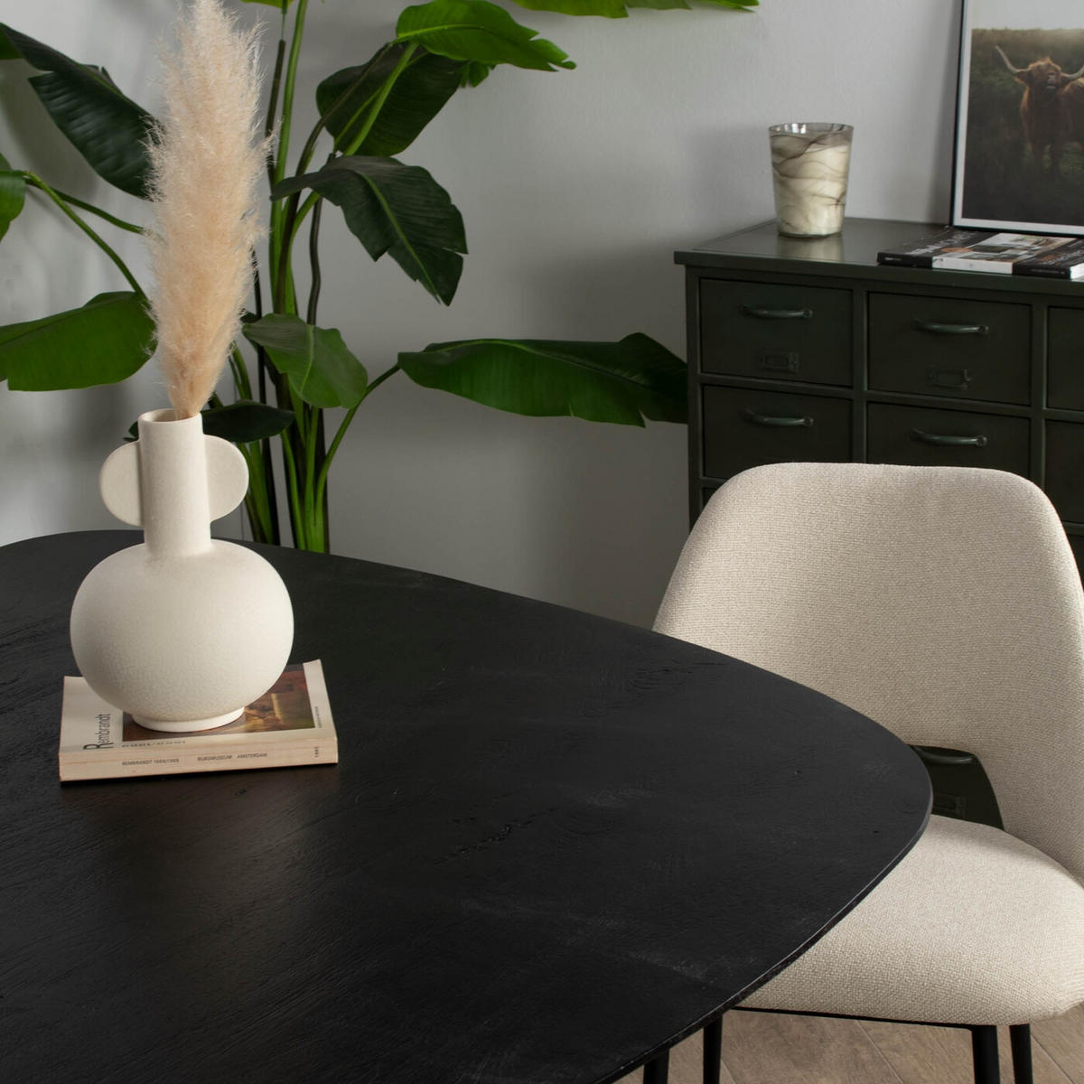 ESSTISCH, dreieckig aus Holz 160cm, schwarz - Schwarz, Holz (160/120/76cm) - Giga Meubel
