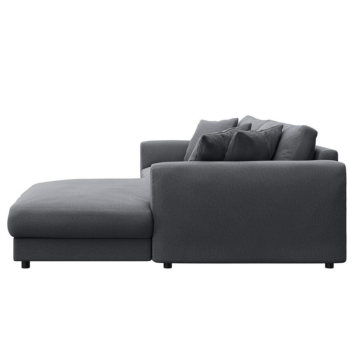 ECKSOFA mit Longchair - Schwarz/Grau, Kunststoff/Textil (238/183cm) - home24