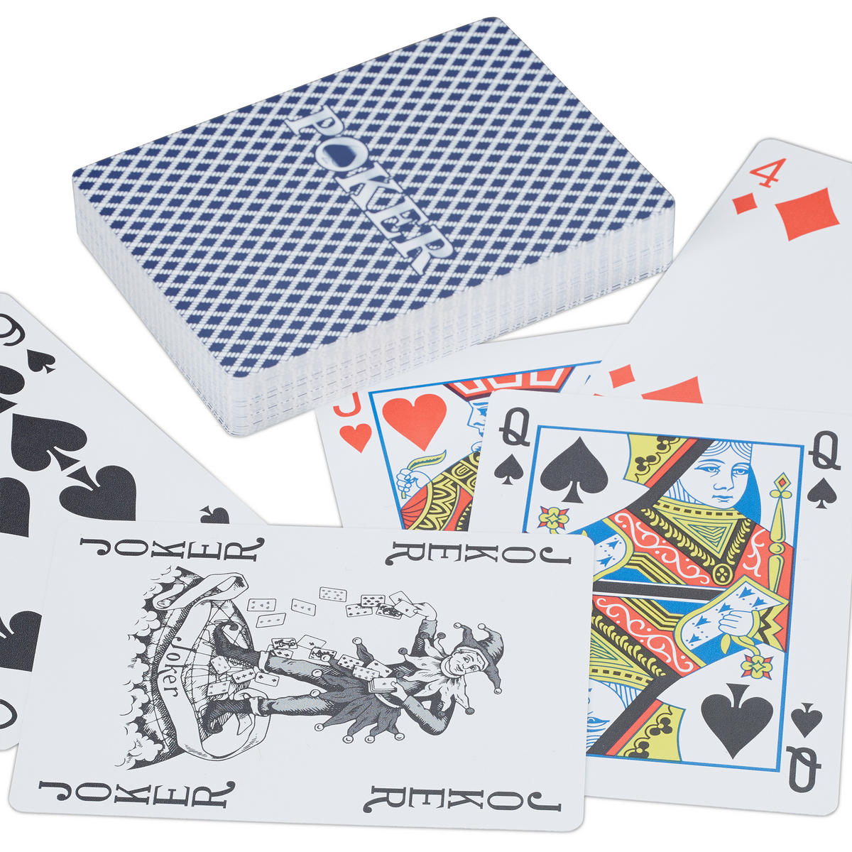 WASSERFESTE Pokerkarten - Weiß, Kunststoff (7/2cm) - Relaxdays