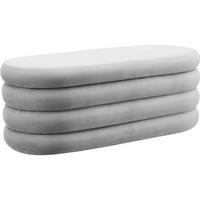 TRUHENBANK Altu,110 x 45 x 42 cm,Samtoptik grau - Samtahornfarben, Holz (110/42/45cm) - tectake