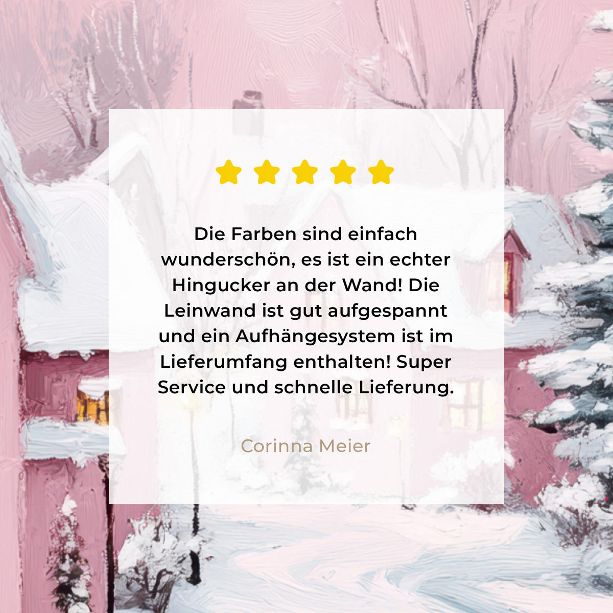 LEINWANDBILD Weihnachtsdorf - Rosa - Winter - Schnee - Häuser 30x40 cm - Altrosa, Textil (30/40cm) - MuchoWow