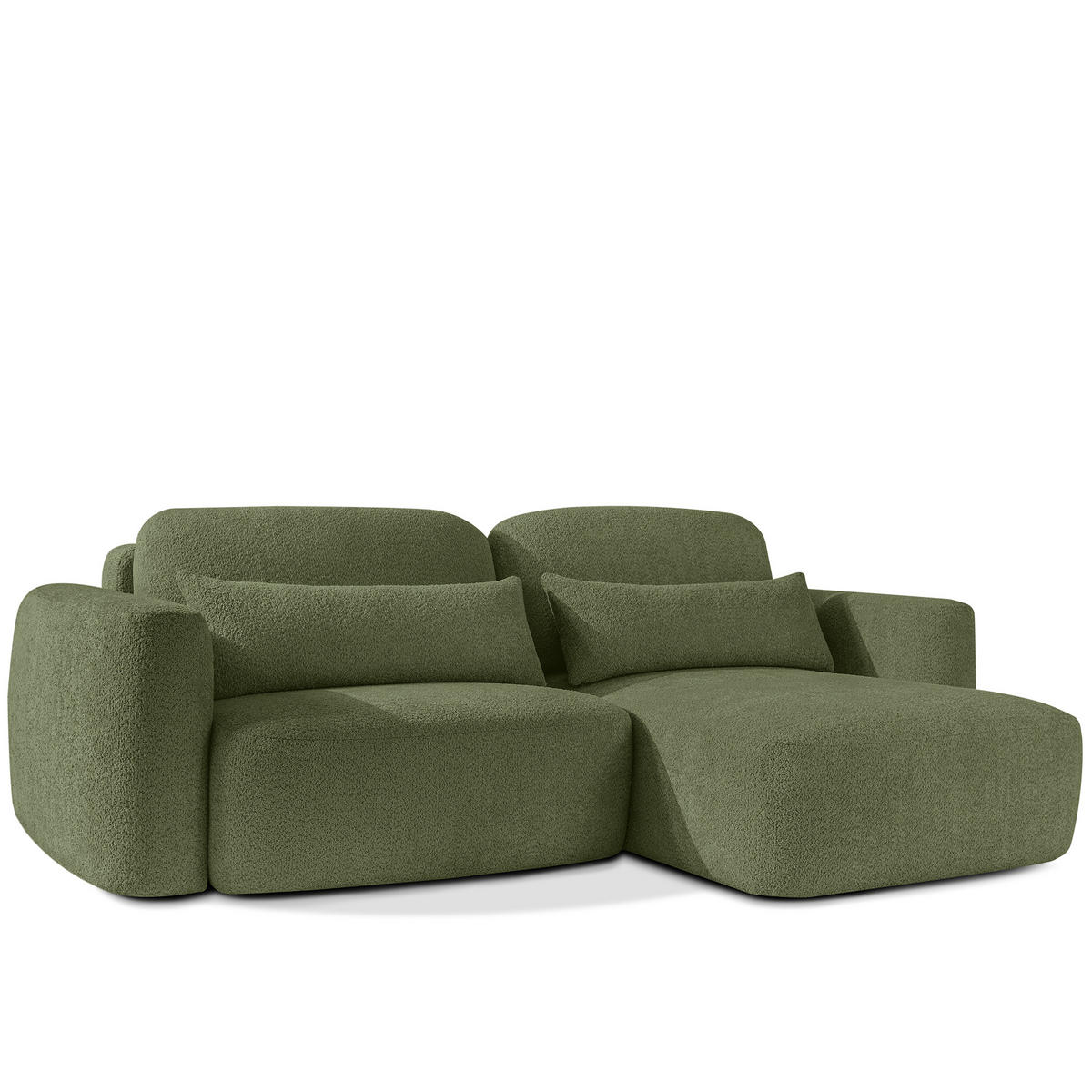 ECKSOFA rechts ELOSA - Olivgrün, Holz/Textil (245/165cm) - KONSIMO®