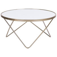 COUCHTISCH weiß/gold 80 cm MERIDIAN Meridian - Goldfarben/Weiß, Glas (80/80/40cm) - Beliani