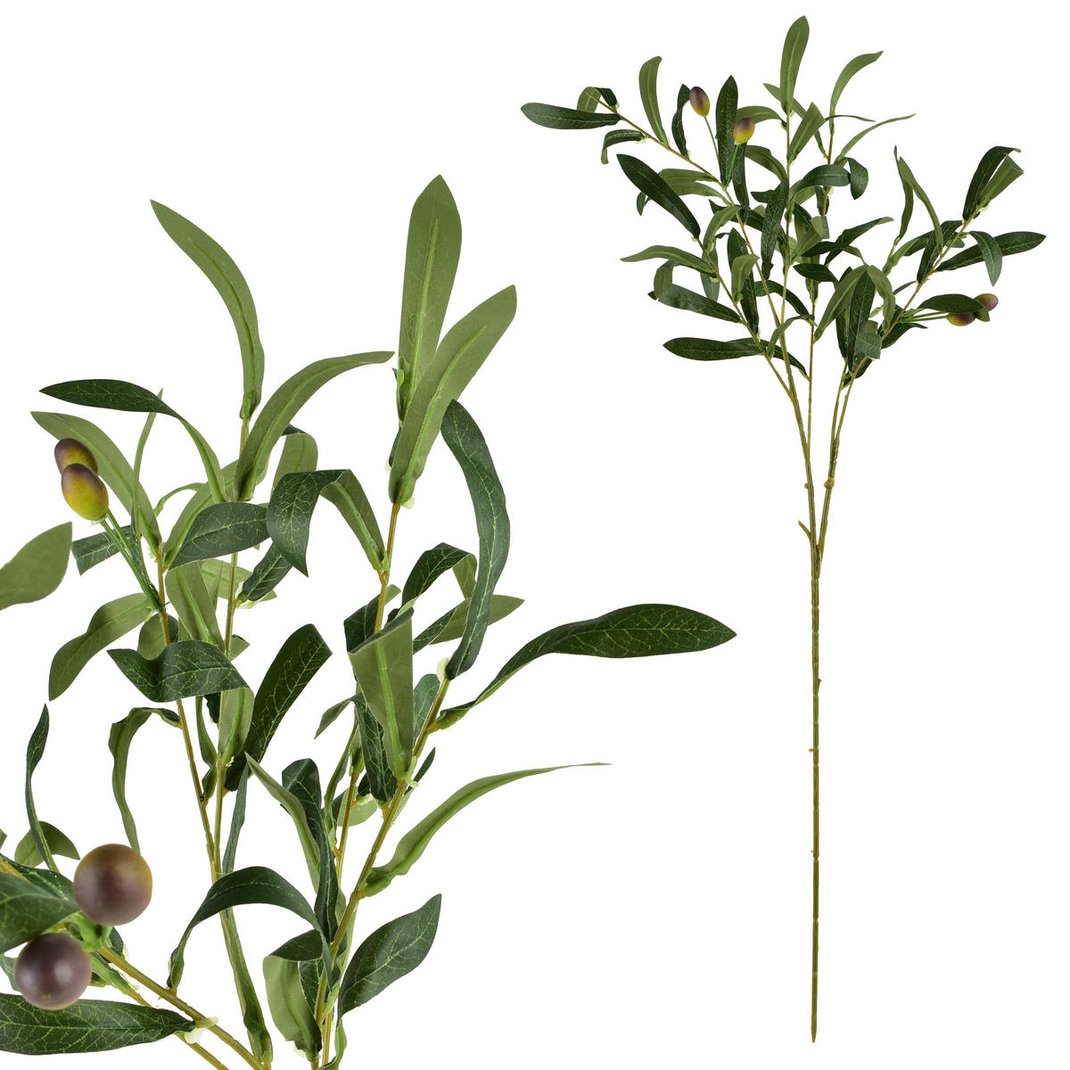 UMĚLÁ VĚTVIČKA OLIVY, 90 cm - zelená barva, plast (90cm) - Mondex