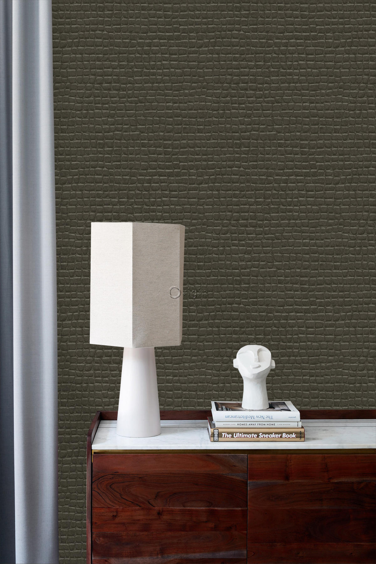 TAPETE Krokodil-Optik 53 cm x 10.05 m - Braun, Papier (53/1000cm) - Origin Wallcoverings