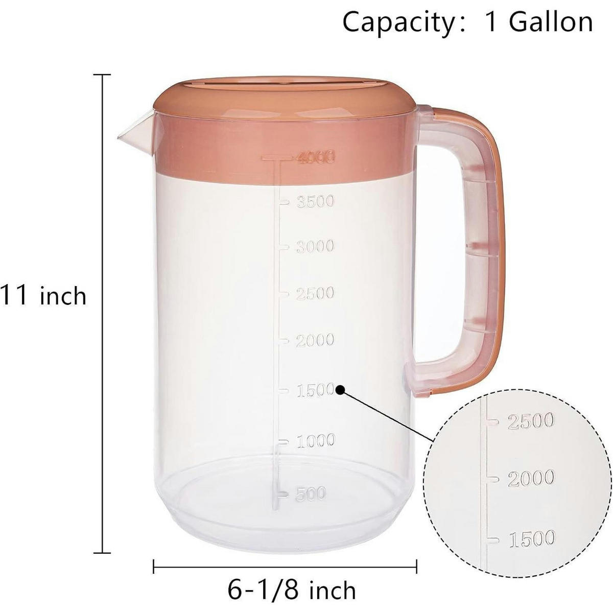 KRUG 2er Set Kunststoff 4 Liter mit Griff und Messskala - Transparent, Kunststoff (16.5/16.5cm)