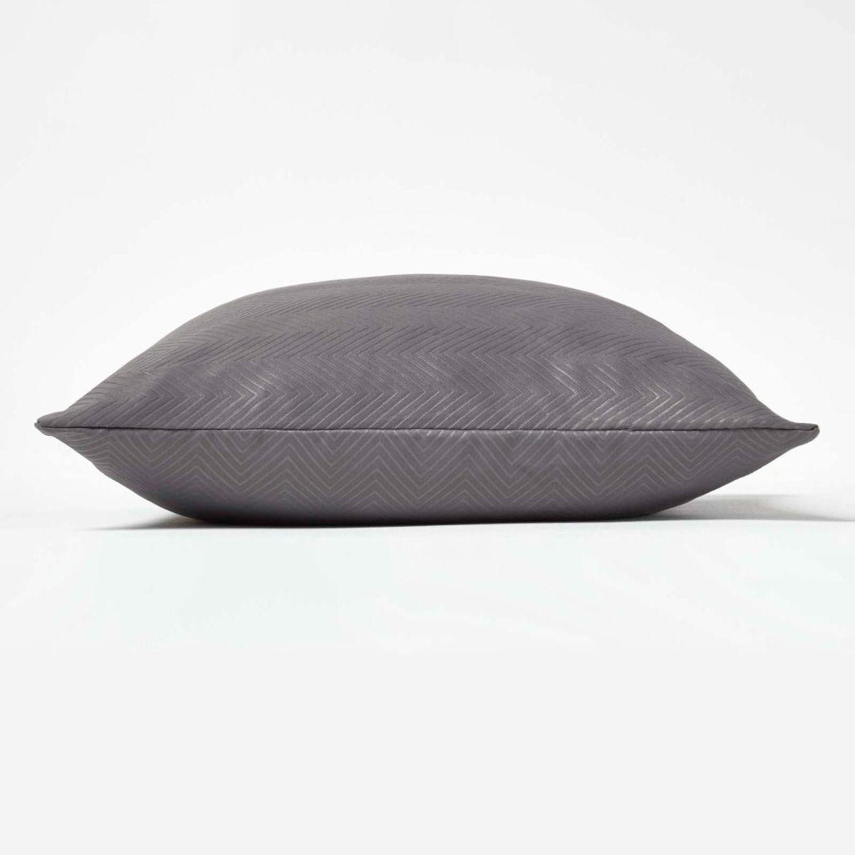 KISSENHÜLLE Fischgrät-Muster 45/45 cm - Dunkelgrau, Textil (45/45cm) - Homescapes