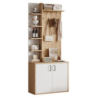 GARDEROBE 75/180/33 cm Naturholz/Weiß aus Spanplatte mit Schuhaufbewahrung - Naturfarben, Holzwerkstoff (33/180/75cm) - OKMYHOME