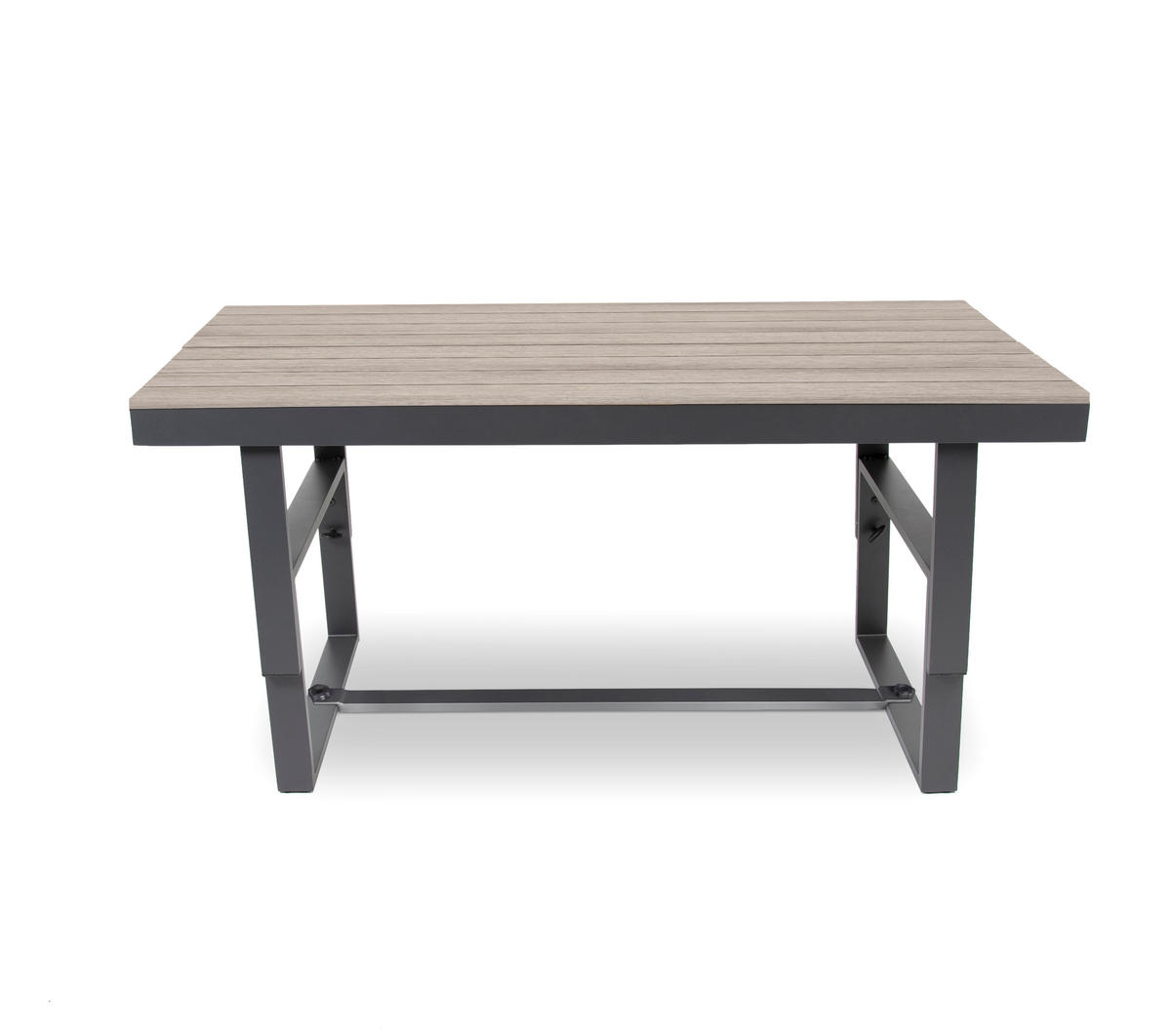 GARTENLOUNGE-SET Largo Grau Aluminium höhenverstellbarer Tisch für 6 Personen - Grau, Kunststoff - bellavista - Home & Garden