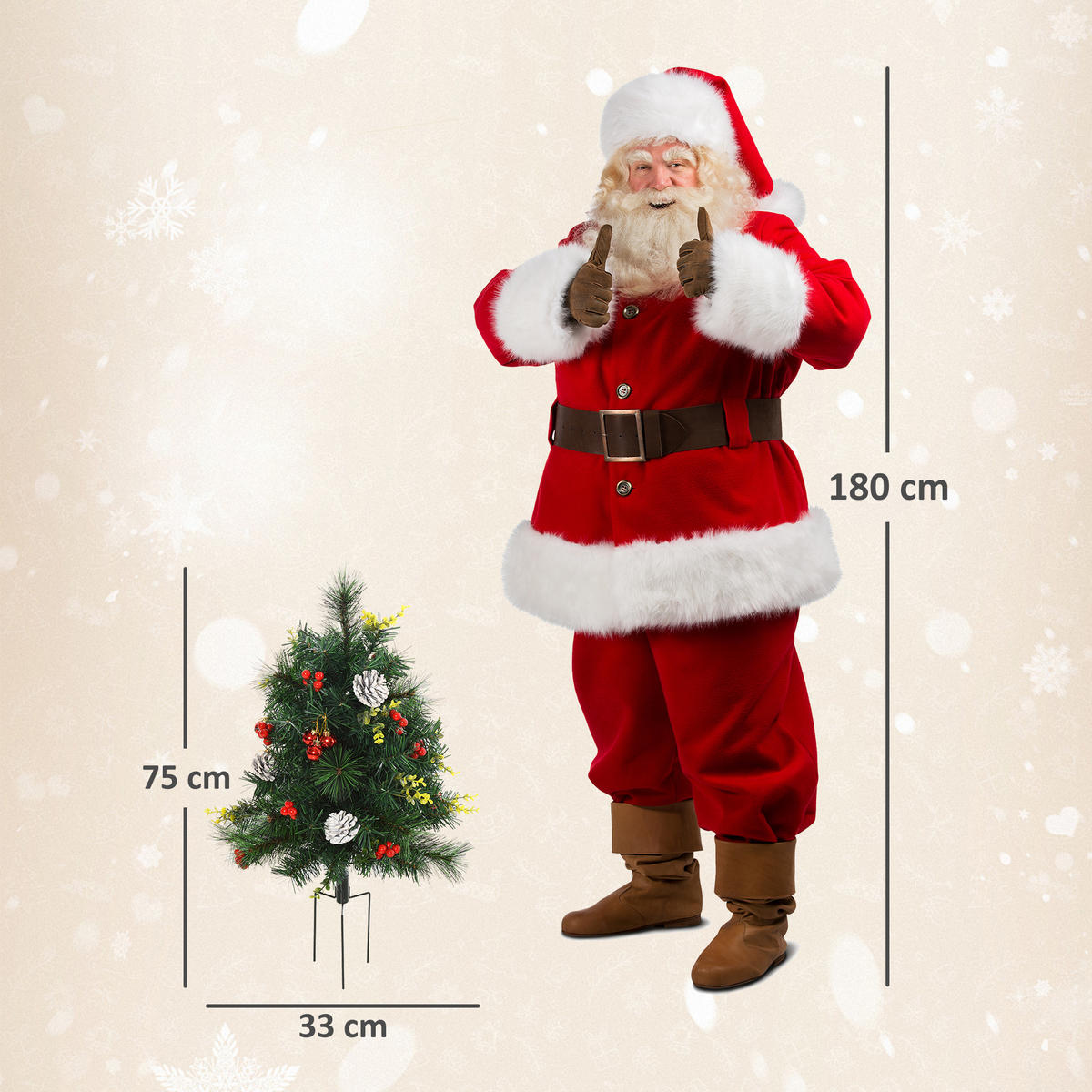 WEIHNACHTSBÄUME Grün 33.0/33.0/75.0cm - Grün, Kunststoff (75cm)